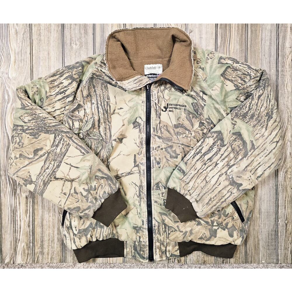 Vintage Clarkfield Outdoor Jacket Mens XXL Realtree Camo Hunting USA Full Zip
